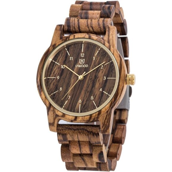 ✨ Leeev Unisex Natural Men Brown Wooden Series 40 mm Gift Box & Band Watches - Picture 1 of 7